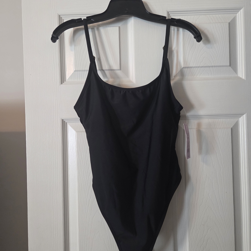 Black Spaghetti Strap Bodysuit